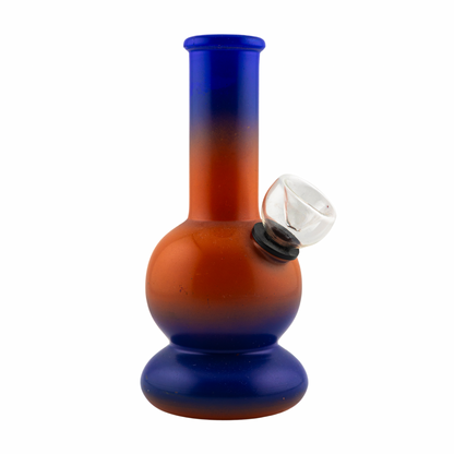 Glass Bubbler w Bowl (Blue & Orange)