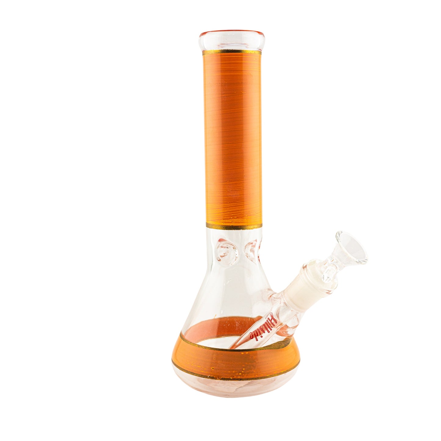 Glass Beaker Bong (Orange Swirl)